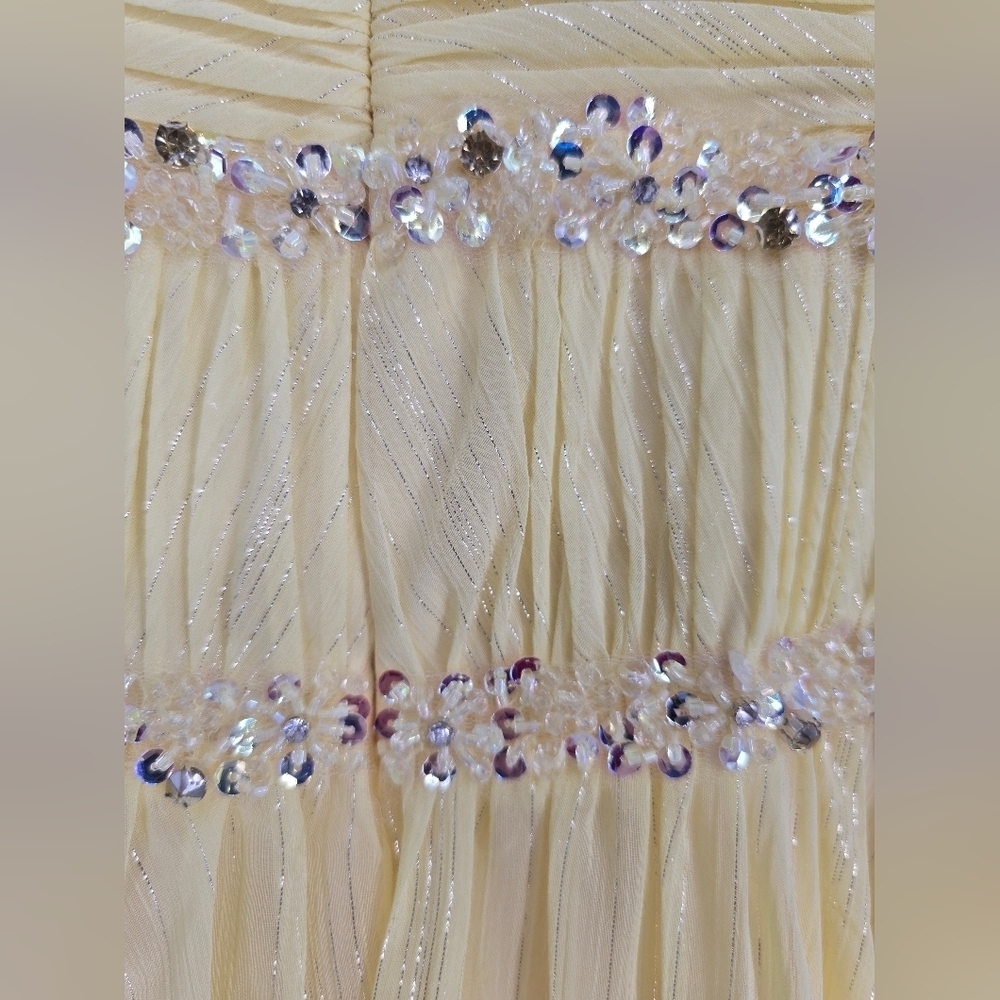 NWT! Mac Duggal, Strapless Beaded High Low Gown, Lemon, MSRP $498 - Picture 12 of 12